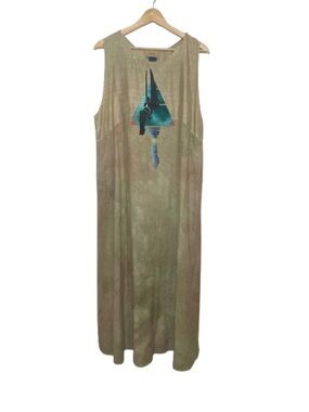 Steel Pony Hand-Dyed Artisan Dress  Contemporary Graphic  Pockets  Boutique Luxu